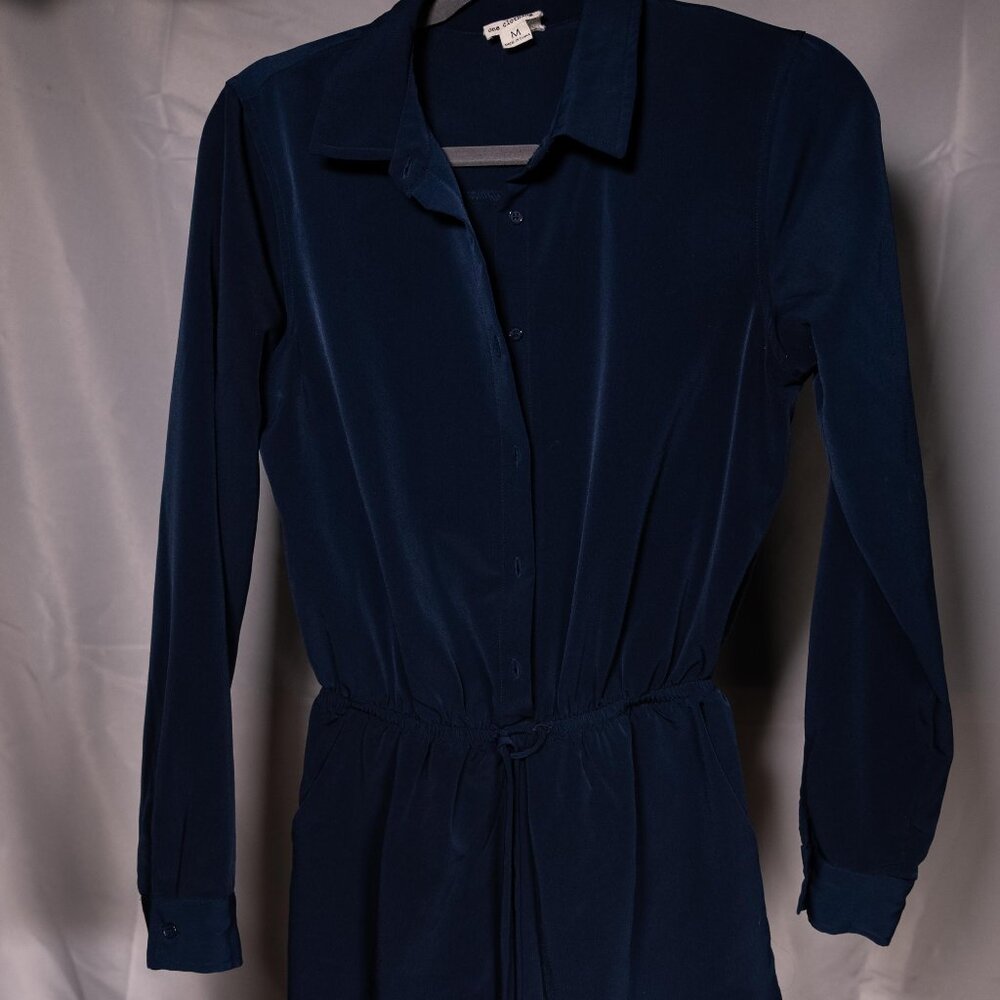 Navy Long-Sleeve Romper